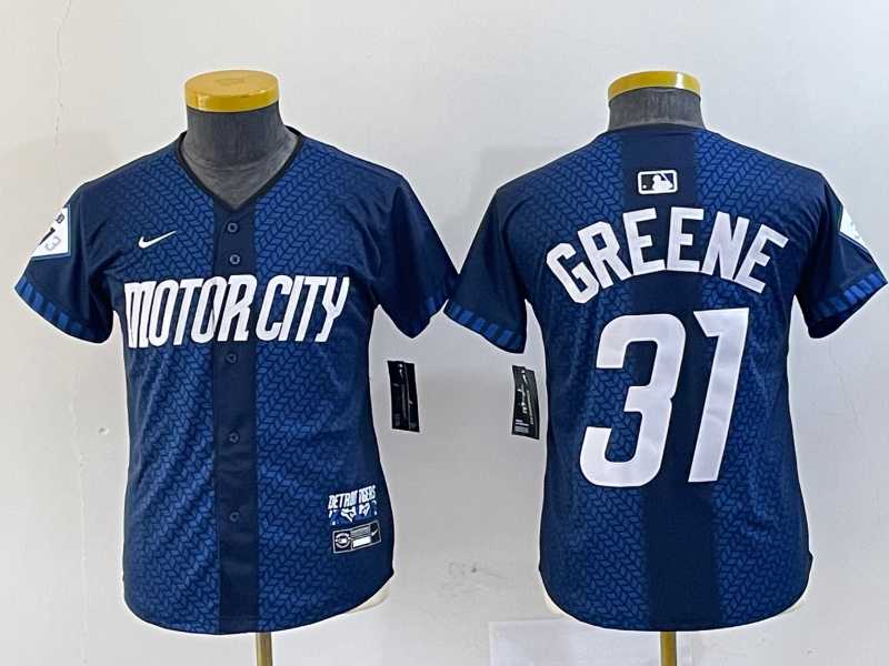 Youth Detroit Tigers #31 Riley Greene 2024 Navy City Connect Cool Base Limited Stitched Jersey->mlb womens jerseys->MLB Jersey